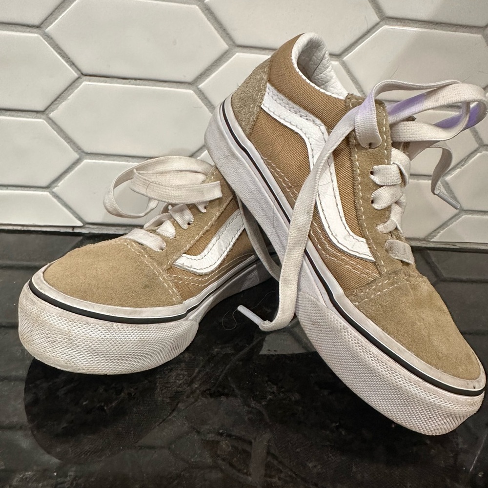 Vans Tan and White Sneakers